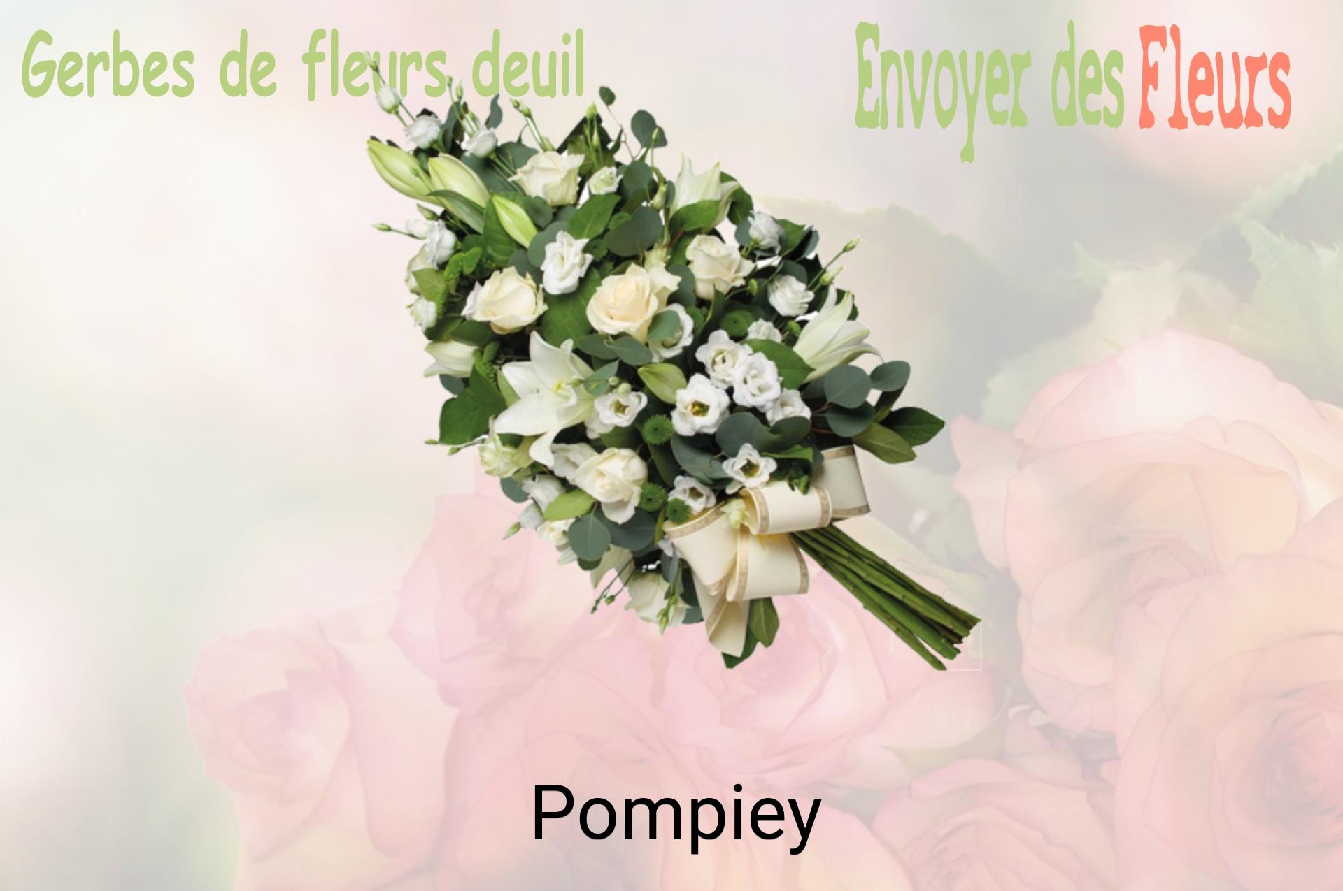 Gerbe de fleurs de deuil livrée à Pompiey